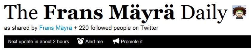 Paper.li: Frans Mäyrä Daily Paper.li: Frans Mäyrä Daily