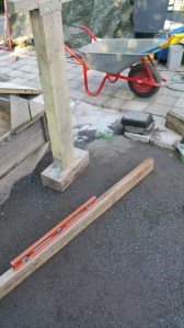 Greenhouse foundations construction work.