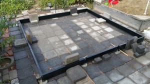 Greenhouse foundations construction work.