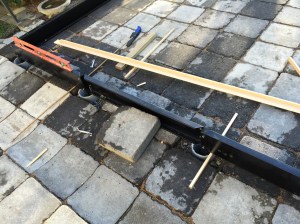 Greenhouse foundations construction work.