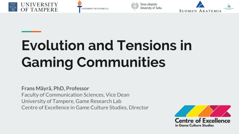 Evolution and Tensions in Gaming Communities (slides image)